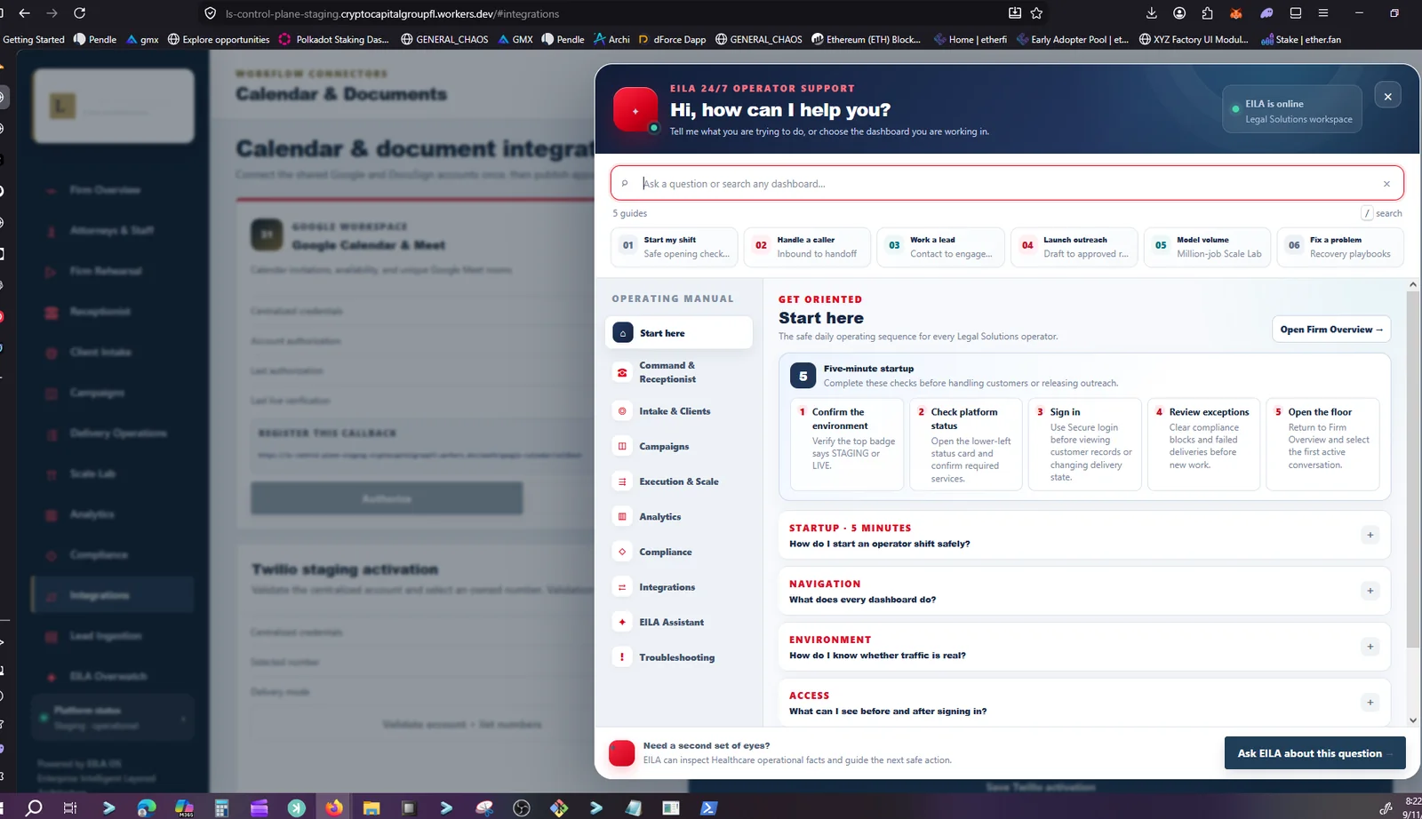 EILA support overlay pattern in Legal Solutions